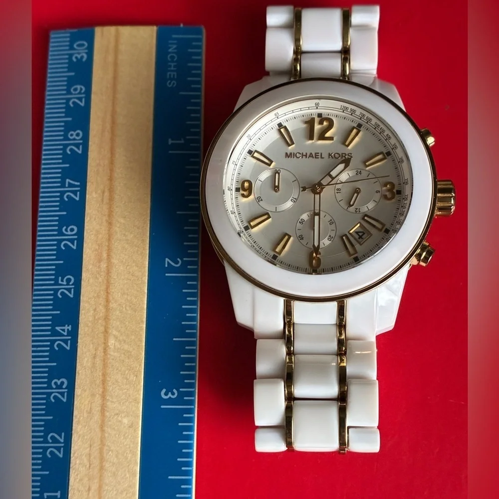 Michael Kors White and Gold Women's Watch